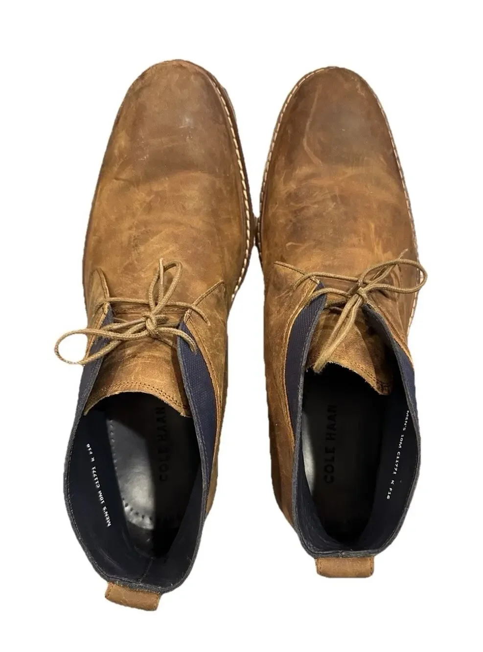 Cole Haan Boots Men's Sz 10 M Colton Ankle Chukka C11771 Brown Leather Lace Up